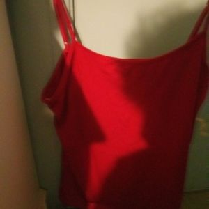 Red strap top